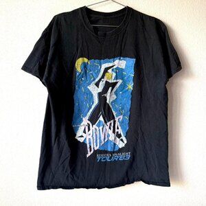 David Bowie black band tee shirt men's large